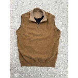 Carnoustie Sweater Vest Men Size M Brown‎ 1/4 Zip Golf Pullover Lined Sleeveless